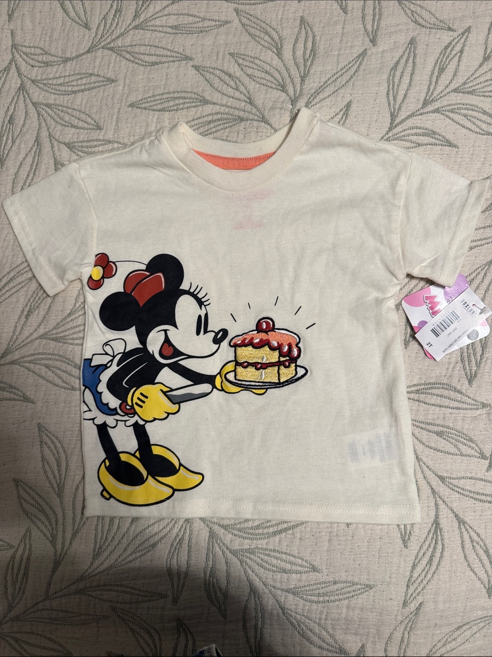 Disney Junior Minnie Mouse Embroidered Cake Tee NWT Toddler Girls 2T